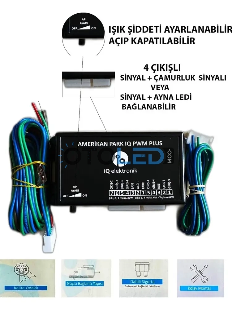 4 çıkışlı ayarlı amerikan park modülü