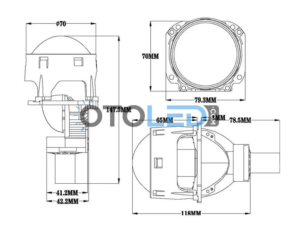 femex 2.5 inç bi-led projektör p28