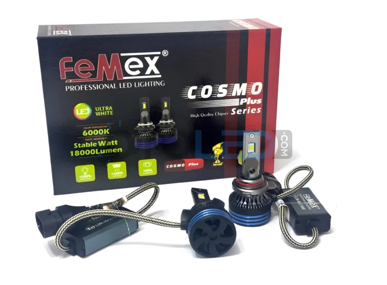 Toyota Avensis T27 Makyajlı Uzun Far Ampulü 18.000 Lümen - Femex Cosmo Plus HB3 9005 LED Xenon 18000 Lümen 3575 CSP Chipset - Fotoğraf 4