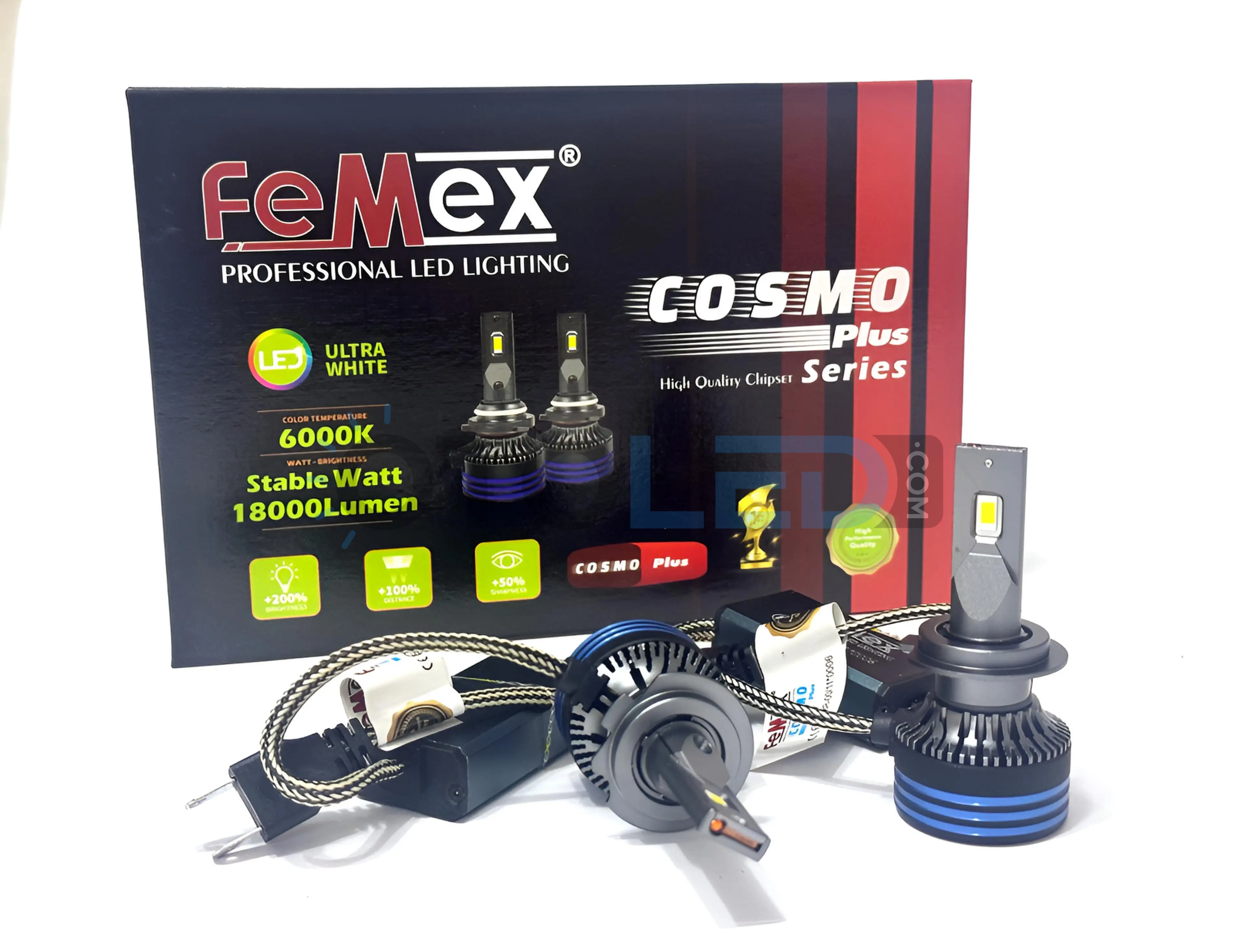 Femex Cosmo Plus H18 LED Xenon 18000 Lümen 3575 CSP Chipset