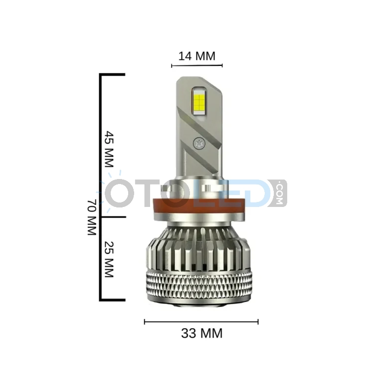 Mercedes-Benz S Serisi W221 Uzun Far Ampulü 18.000 Lümen - Femex Cosmo Plus H9 LED Xenon 18000 Lümen 3070 CSP Chipset - Fotoğraf 6