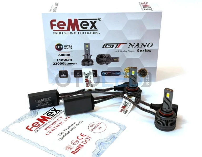 BMW X5 E53 Uzun Far Ampulü 22.000 Lümen - Femex GT Nano Pro HB3 9005 LED Xenon 22000 Lümen 7535 CSP Chipset - Fotoğraf 2