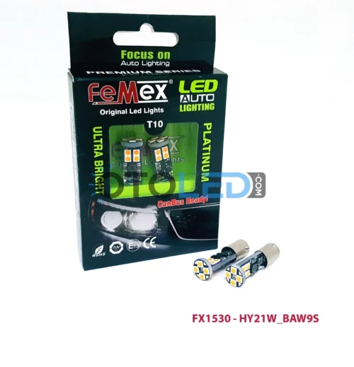 Femex H21W LED Ampul Platinum - BAW9S 12SMD 3030 Chip Turuncu