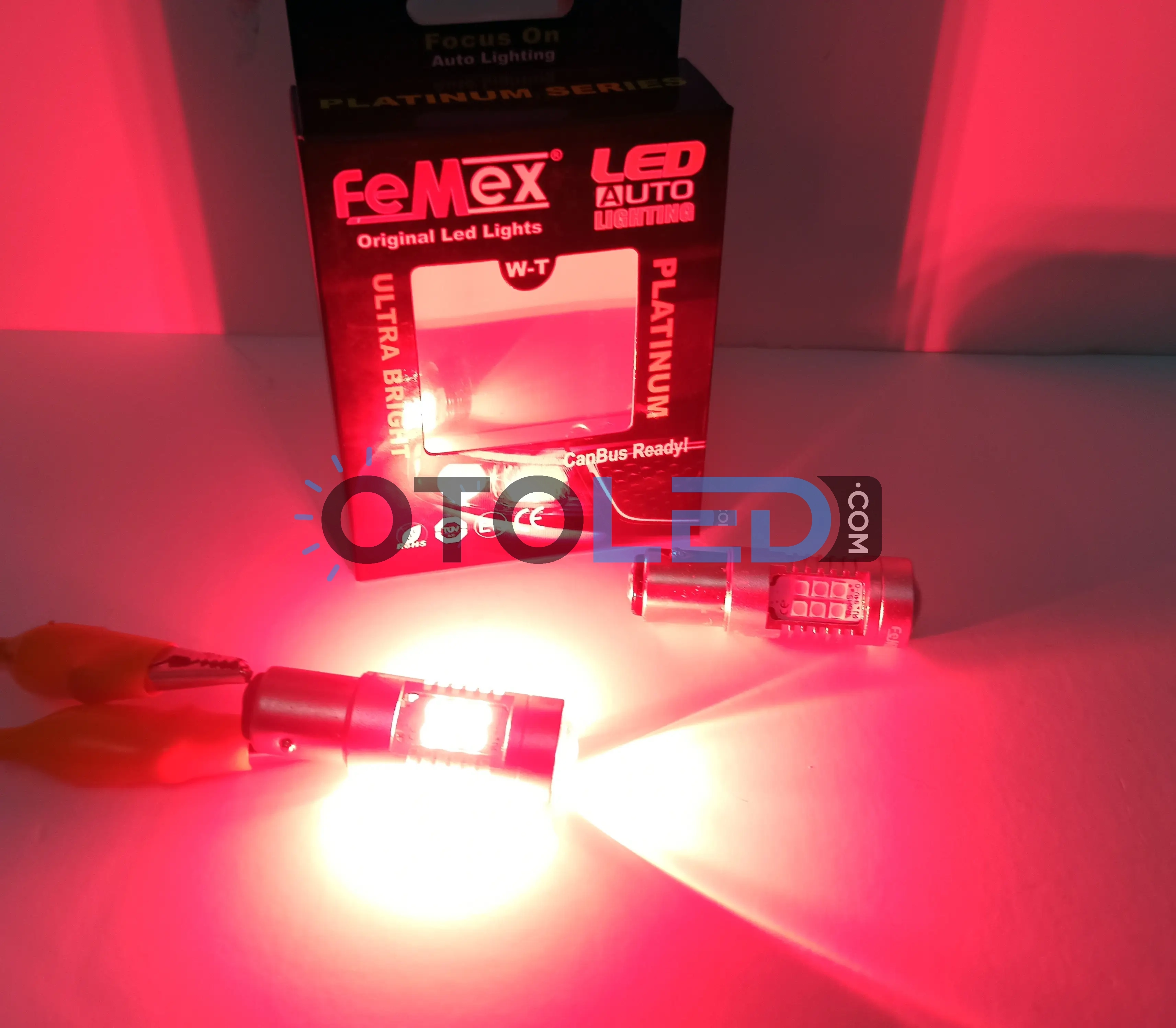 femex kırmızı tek duy led ampul