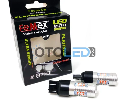 Femex T20 LED Ampul Platinum - W21W 21SMD 3030 Chip Kırmızı