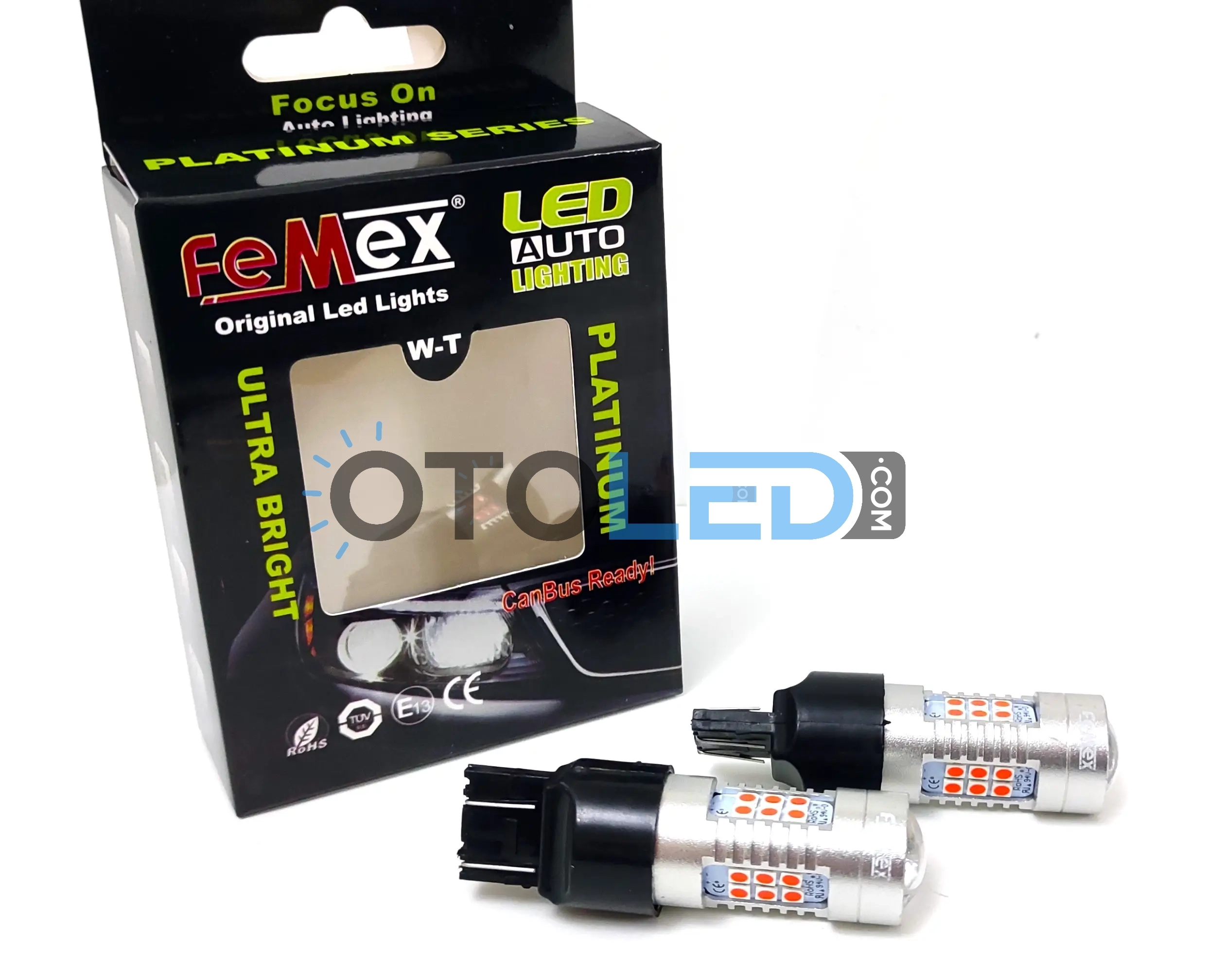 femex mercekli t20 w21w led ampul