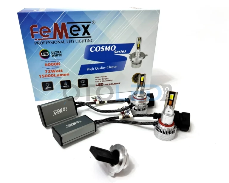 Mercedes-Benz C Serisi W203 LED Ampul 15.000 Lümen - Femex Mini Cosmo HB4 9006 LED Xenon 15000 Lümen 4575 CSP Chipset - Fotoğraf 2