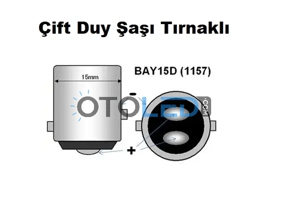 femex p21w çift duy 1157 led ampul kırmızı