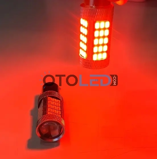 femex p21w mercekli led ampul kırmızı çift duy