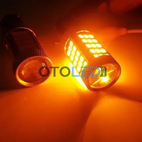 Femex P21W Tek Duy LED Ampul Premium 93 Tip 66SMD 2835 Chip Turuncu
