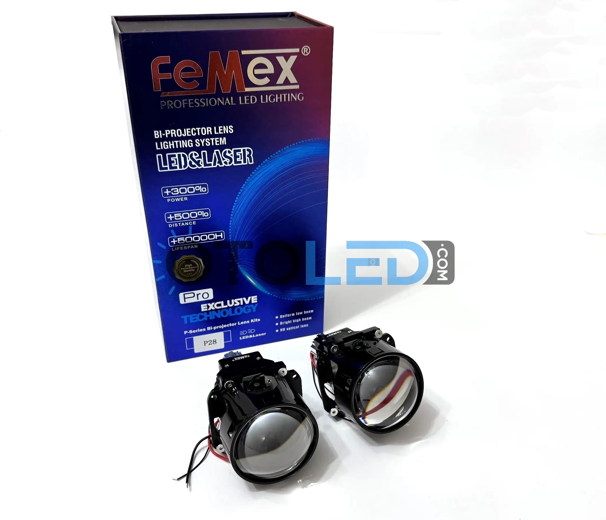 femex p28 2.5 inç bi-led projektör