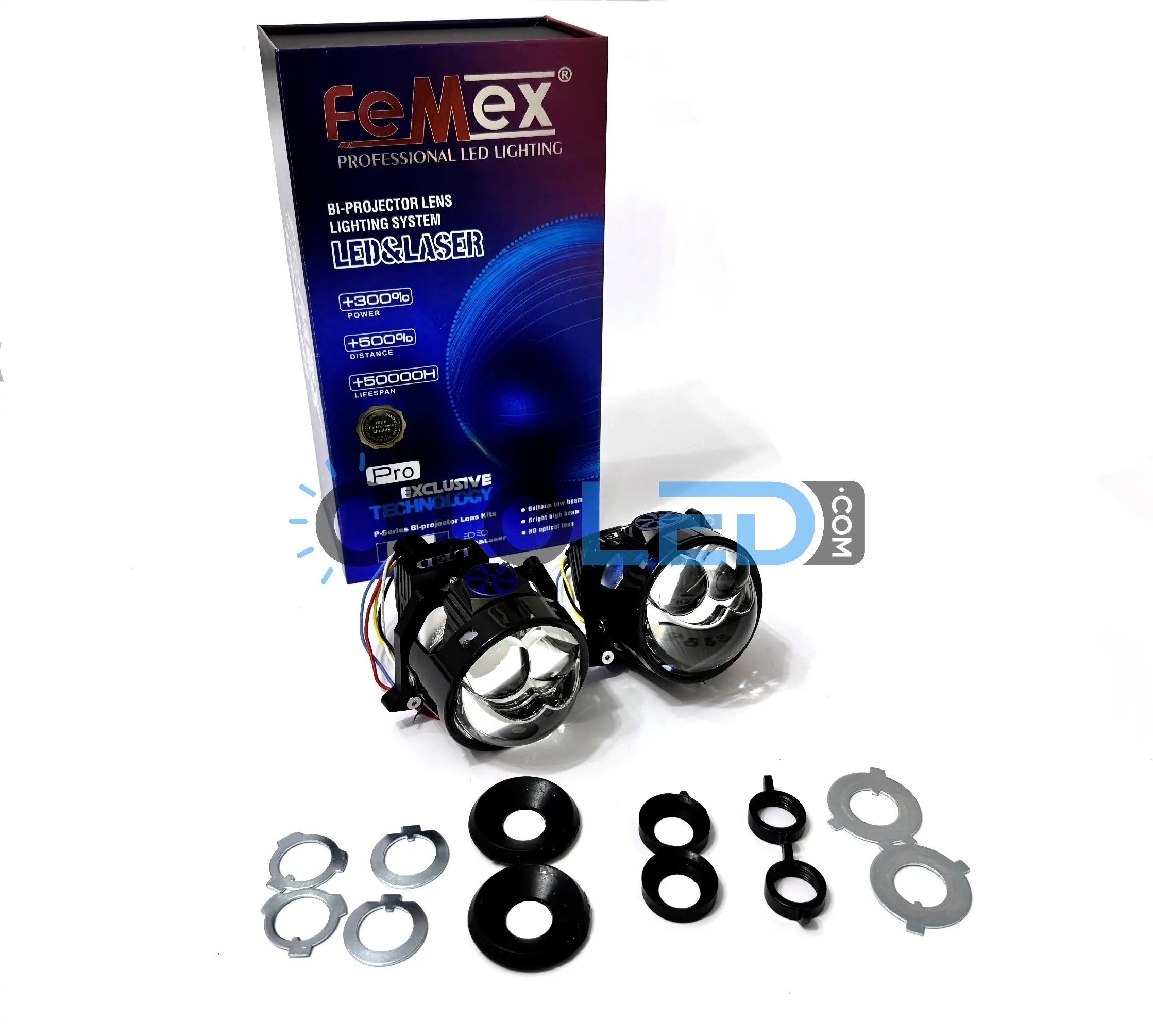 femex p80 vidalı bi-led projektör