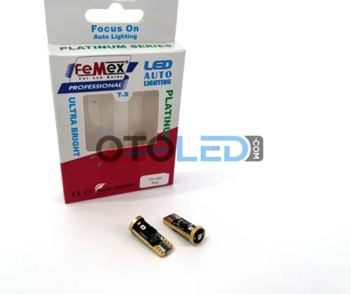 Femex T10 LED Ampul Platinum - W5W 3SMD Osram Chipset Kırmızı