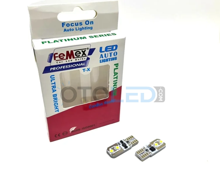 Femex T10 LED Ampul Platinum – W5W 4SMD 3030 Chip Beyaz