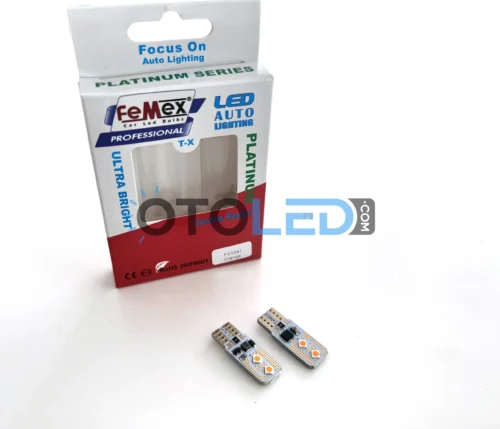 Femex T10 LED Ampul Platinum - W5W 4SMD 3030 Chip Turuncu