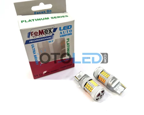Femex Amber Fanlı LED Sinyal Ampulü T20 - W21W Koyu Turuncu
