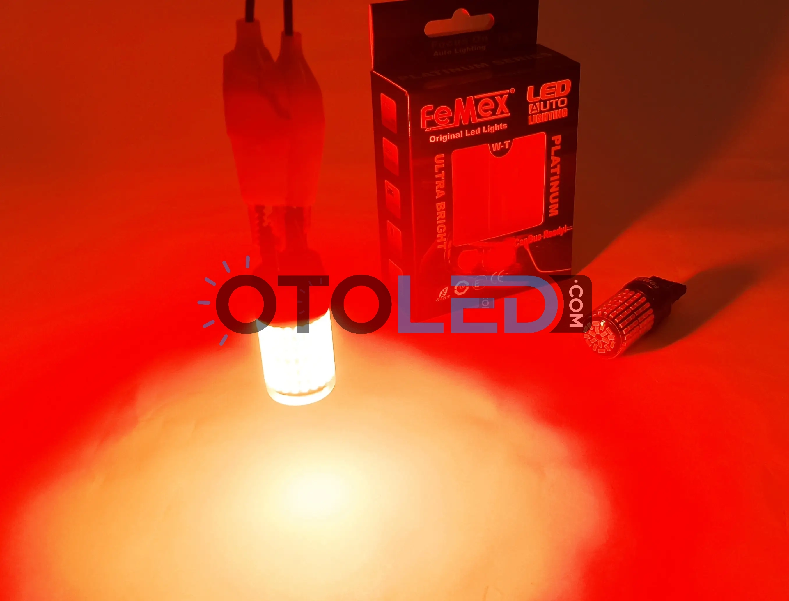 femex t20 kırmızı led ampul 144 ledli