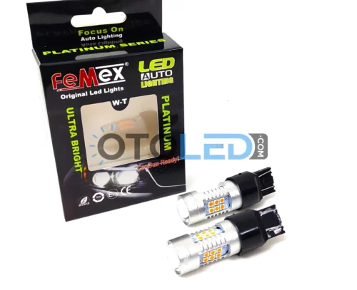 Femex T20 LED Ampul Platinum - W21W 21SMD 3030 Chip Turuncu
