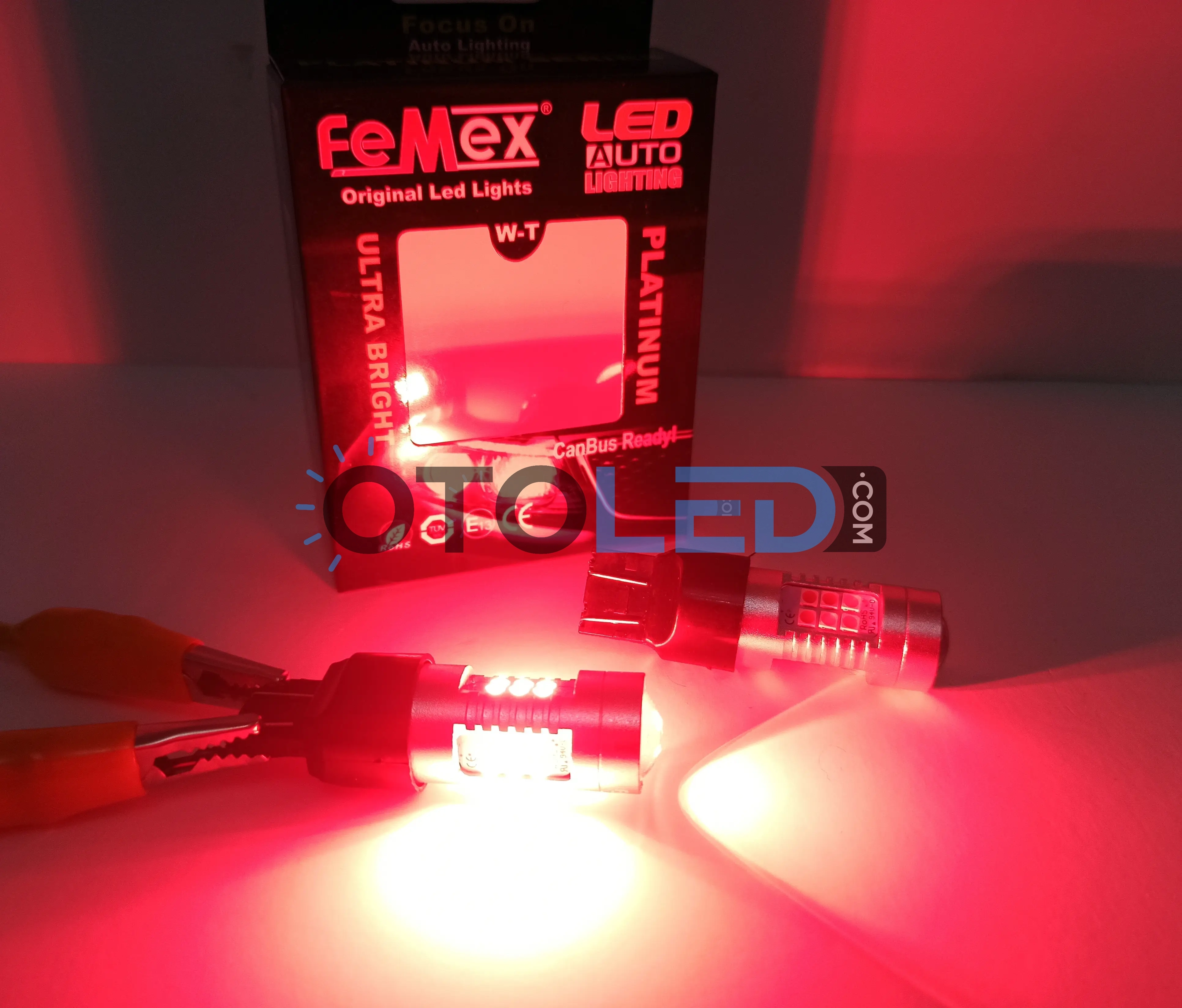 femex kırmızı t20 mercekli led ampul