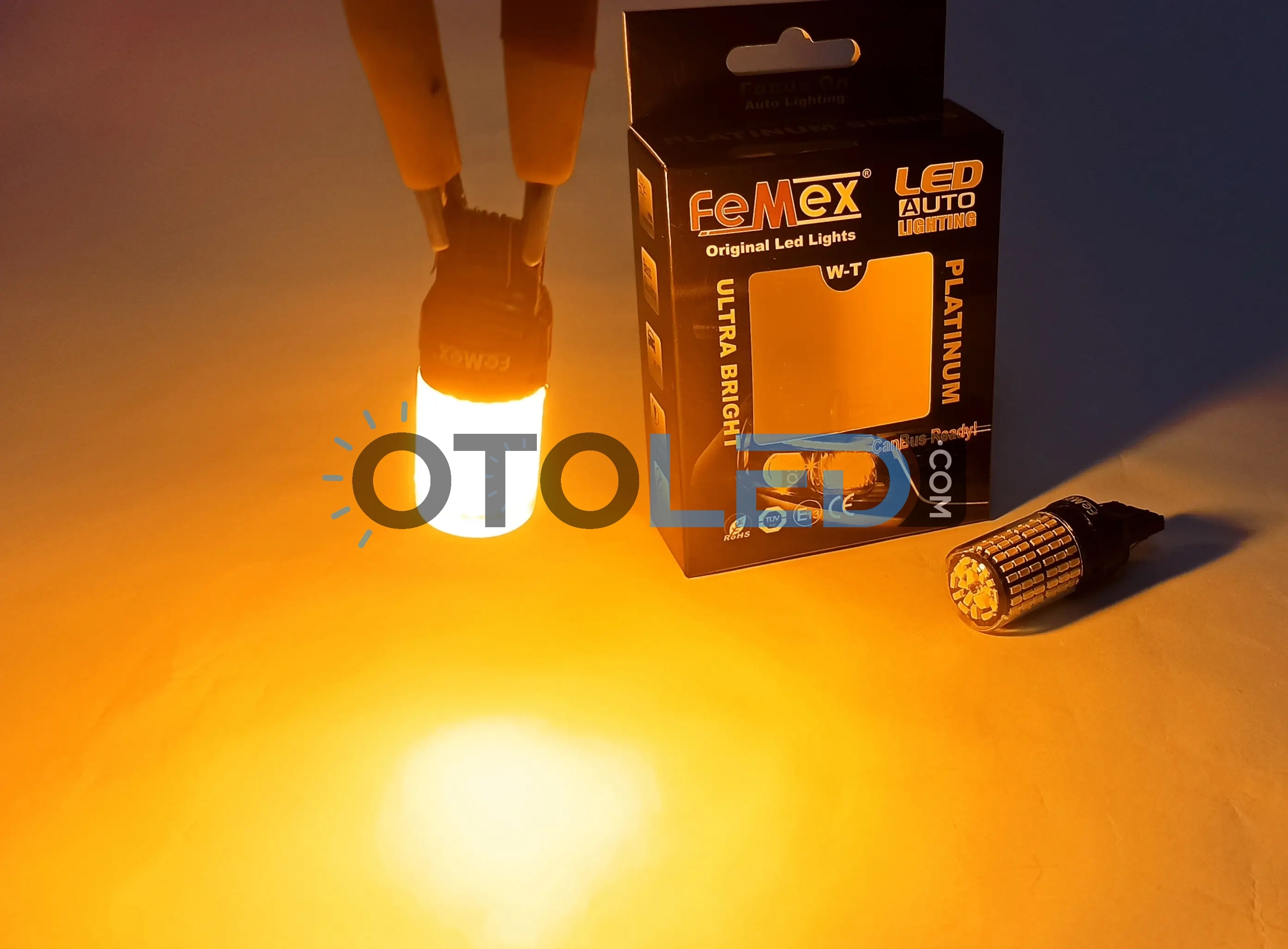 femex t20 w21w turuncu led ampul 144led