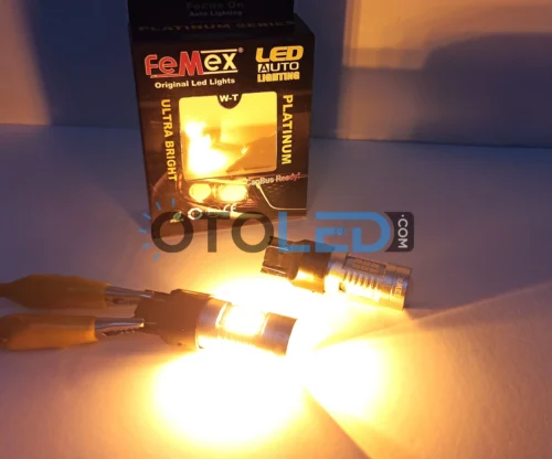Femex T20 LED Ampul Platinum - W21W 21SMD 3030 Chip Turuncu