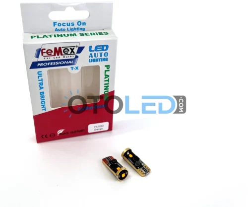 Femex T10 LED Ampul Platinum - W5W 3SMD Osram Chipset Turuncu