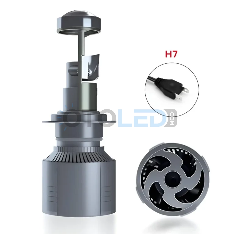 Citroen C-Elysee Kısa Far Ampulü - Femex Pro Mercekli H7 LED Xenon 22000 Lümen Mini Bi-LED - Fotoğraf 7