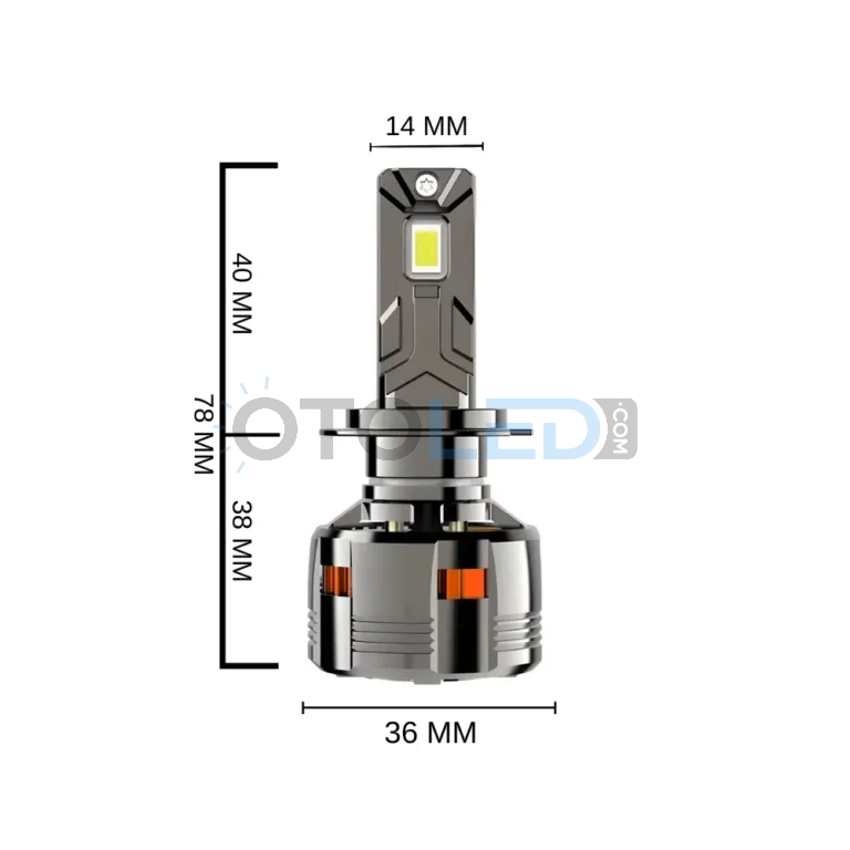 Citroen C-Elysee Kısa Far Ampulü 25.000 Lümen - Femex GT Nano Plus H7 LED Xenon 25000 Lümen 7545 CSP Chipset - Fotoğraf 8