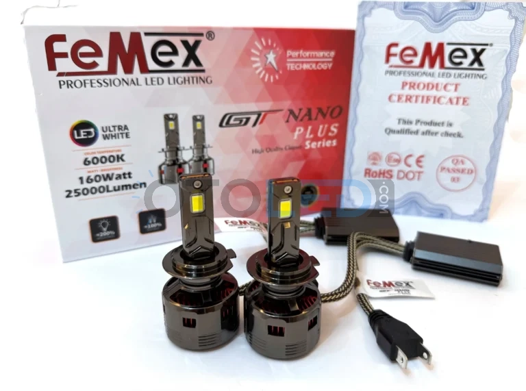 Citroen C-Elysee Kısa Far Ampulü 25.000 Lümen - Femex GT Nano Plus H7 LED Xenon 25000 Lümen 7545 CSP Chipset - Fotoğraf 2