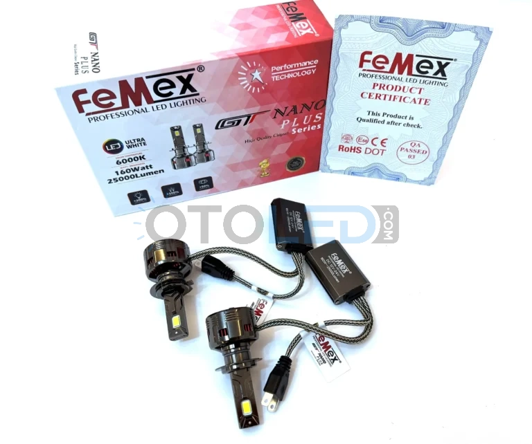 Citroen C-Elysee Kısa Far Ampulü 25.000 Lümen - Femex GT Nano Plus H7 LED Xenon 25000 Lümen 7545 CSP Chipset - Fotoğraf 3