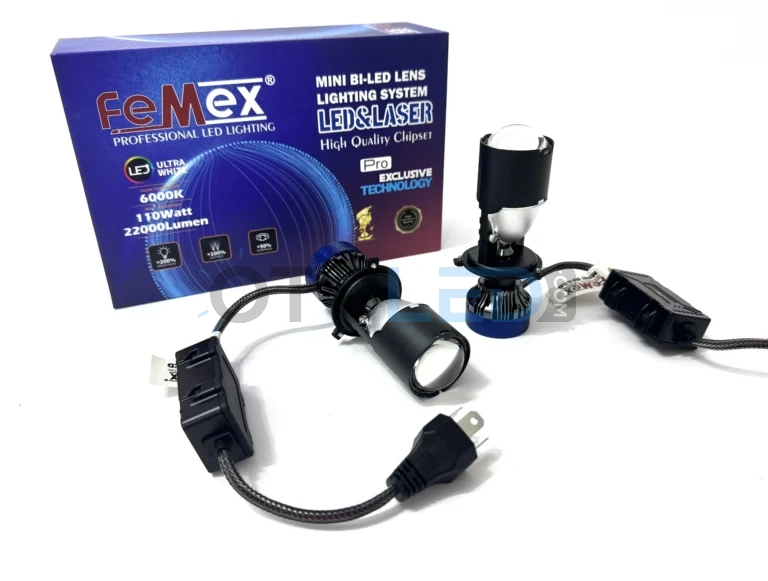 Toyota Corolla E9 Kısa Far Ampulü - Femex Pro Mercekli H4 LED Xenon 22000 Lümen Mini Bi-LED - Fotoğraf 2
