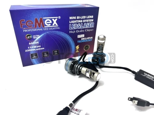 Femex Pro Mercekli H7 LED Xenon 22000 Lümen Mini Bi-LED