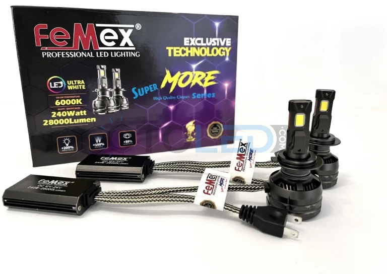 Citroen C-Elysee Kısa Far Ampulü 28.000 Lümen - Femex Super More H7 LED Xenon 28000 Lümen 7545 CSP Chipset - Fotoğraf 2