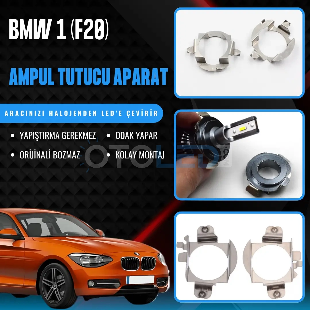 bmw 1 f20 kısa far led ampul sabitleme aparatı