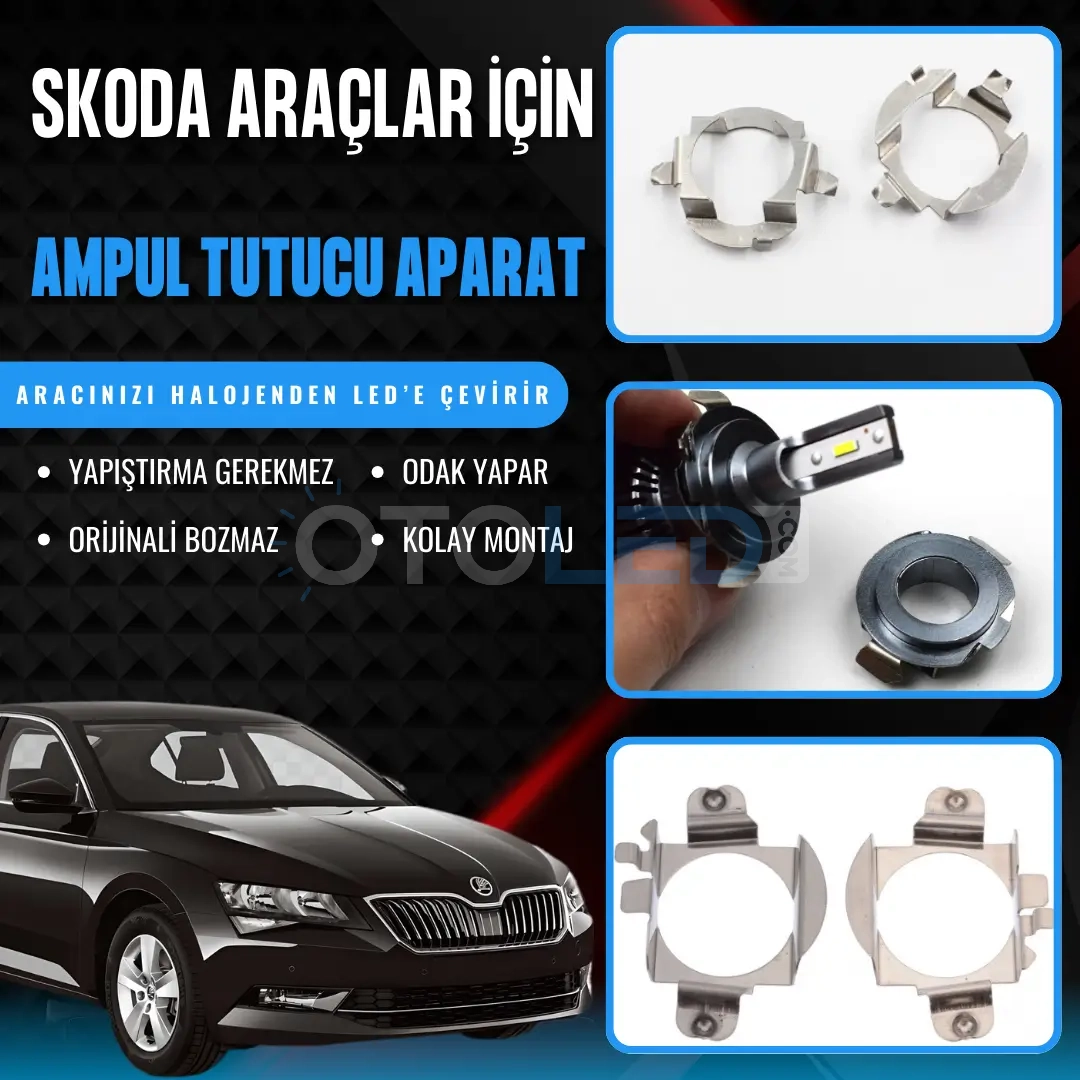skoda kısa ve uzun far ampul sabitleme aparatı