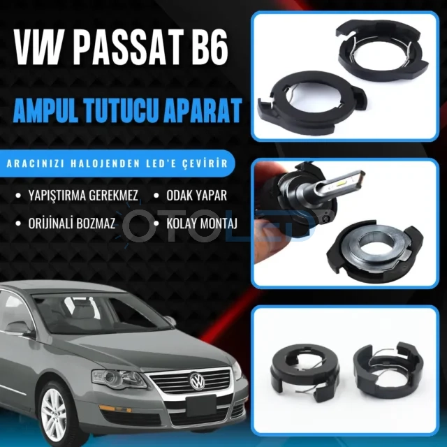Volkswagen Passat B6 ampul Montaj Aparatı - Volkswagen Passat B6 Kısa Far LED Ampul Sabitleme Aparatı