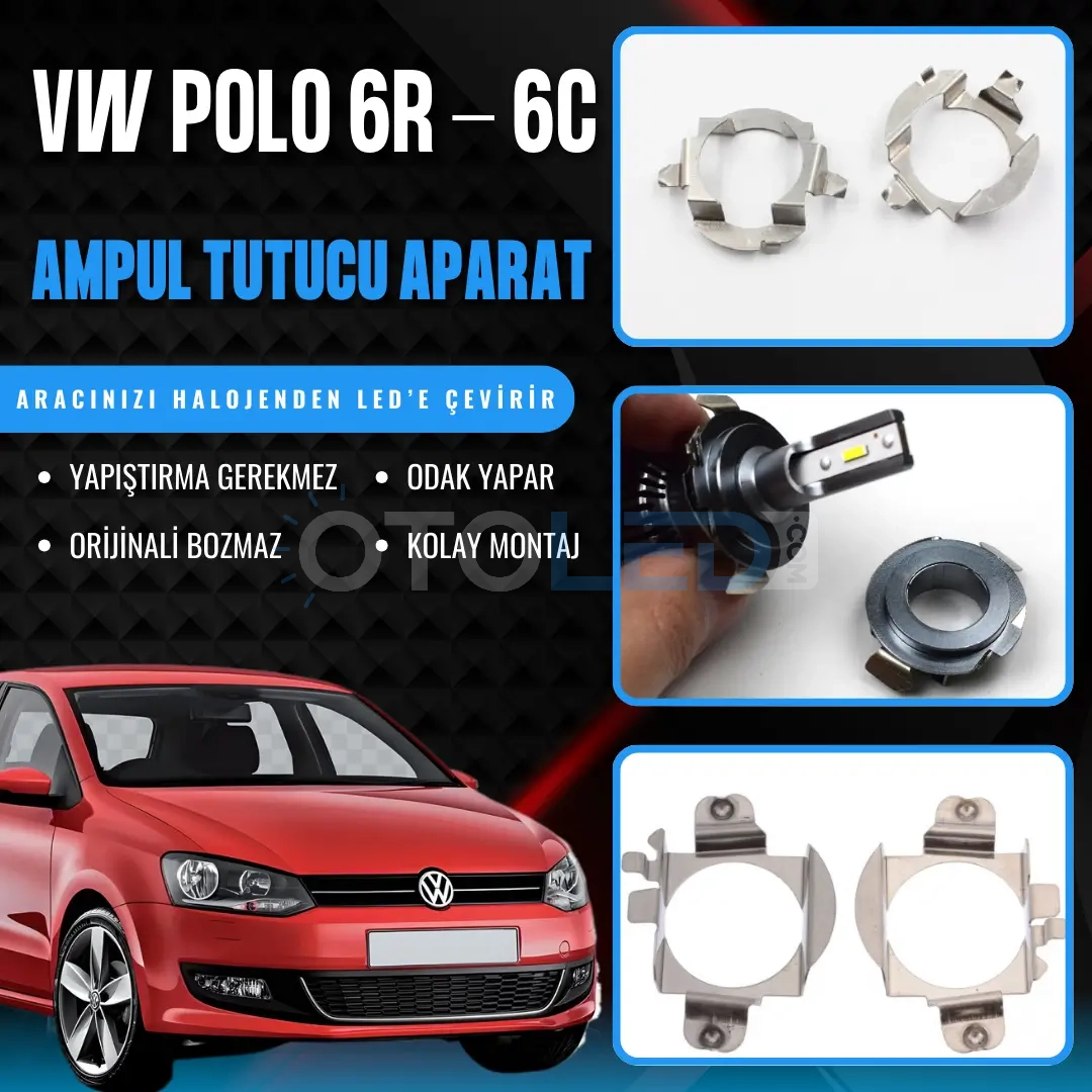 volkswagen polo kısa ve uzun far ampul sabitleme aparatı