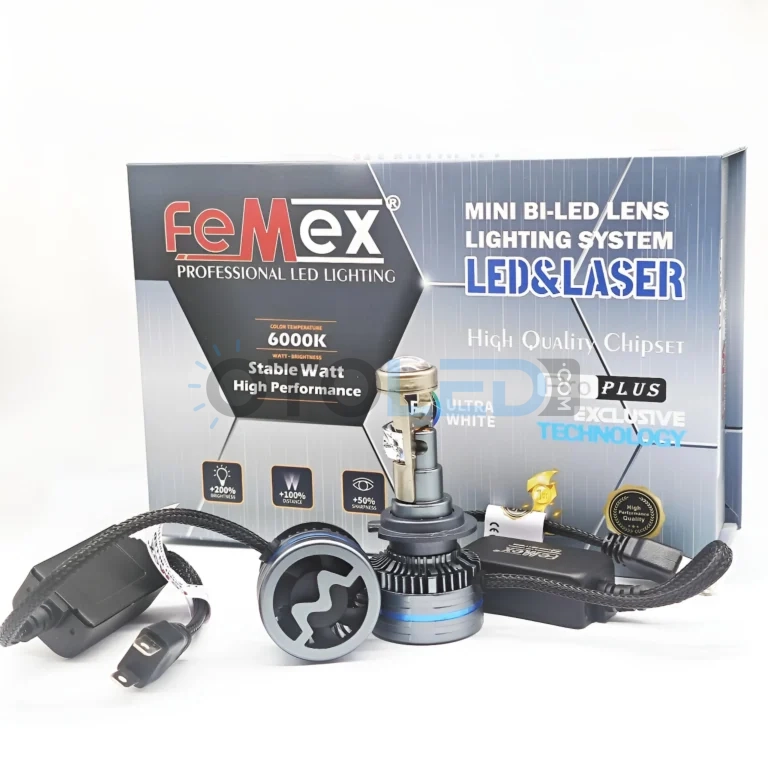 Citroen C-Elysee Kısa Far Ampulü - Femex Pro Plus Mercekli H7 LED Xenon 25000 Lümen Mini Bi-LED - Fotoğraf 2