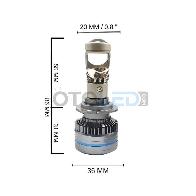 Citroen C-Elysee Kısa Far Ampulü - Femex Pro Plus Mercekli H7 LED Xenon 25000 Lümen Mini Bi-LED - Fotoğraf 10