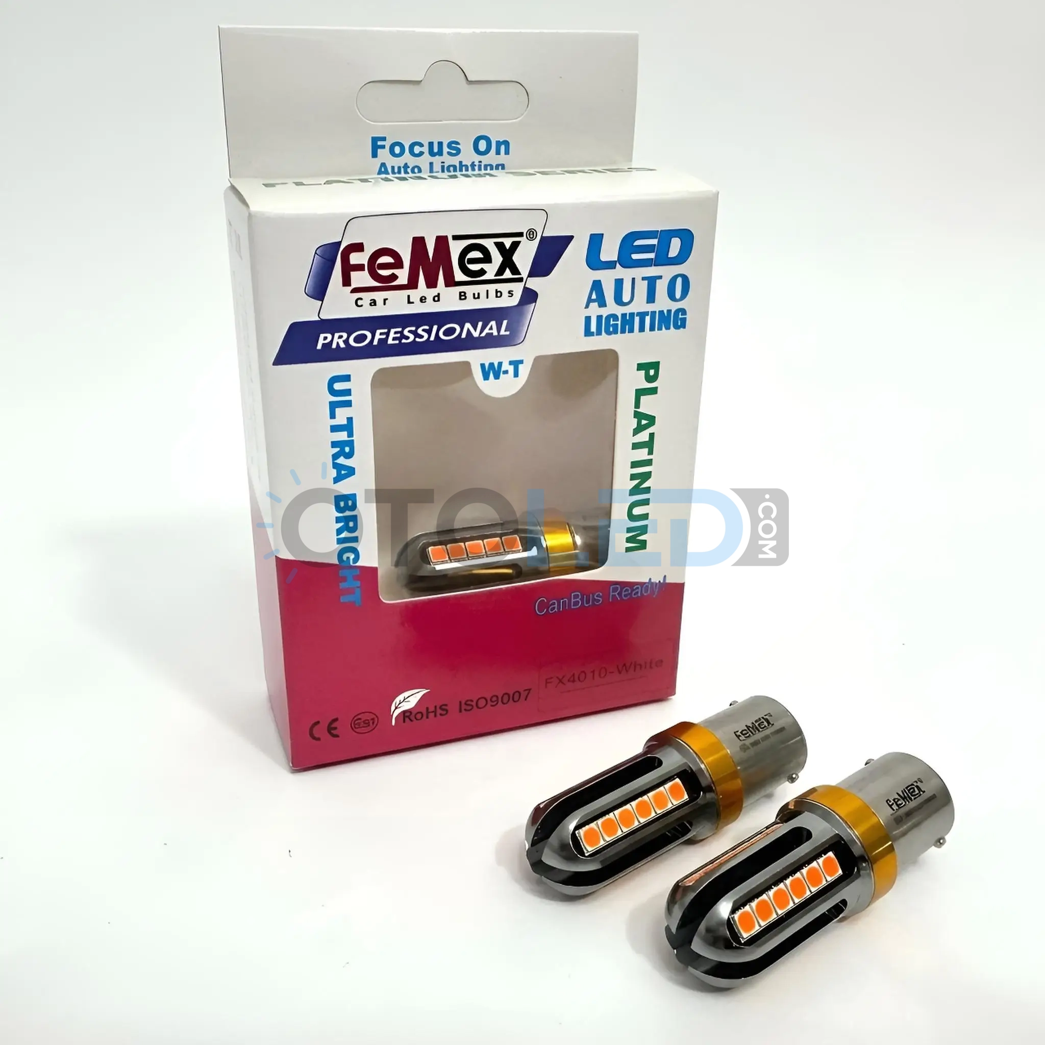 Femex P21W Çift Duy LED Ampul Premium 1157 Tip 3030 Chip Turuncu