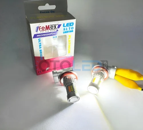 Femex H8/H11 Çift Renk LED Ampul Beyaz Turuncu Mercekli Aç/Kapa thumbnail