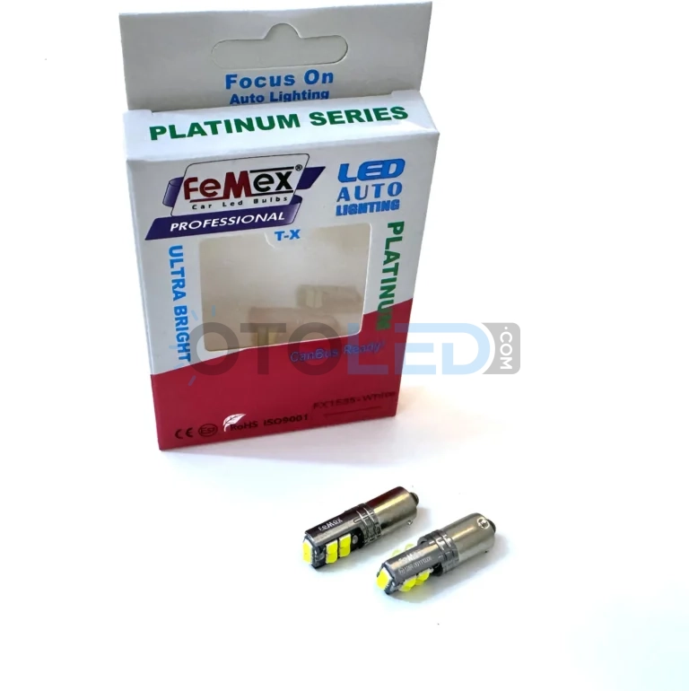 Volkswagen CC LED Ampul - Femex H21W LED Ampul Platinum - BAY9S 10SMD 3030 Chip Beyaz - Fotoğraf 1
