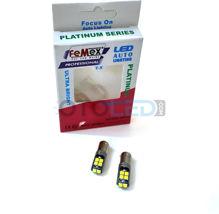 Volkswagen CC LED Ampul - Femex H21W LED Ampul Platinum - BAY9S 10SMD 3030 Chip Beyaz - Fotoğraf 2
