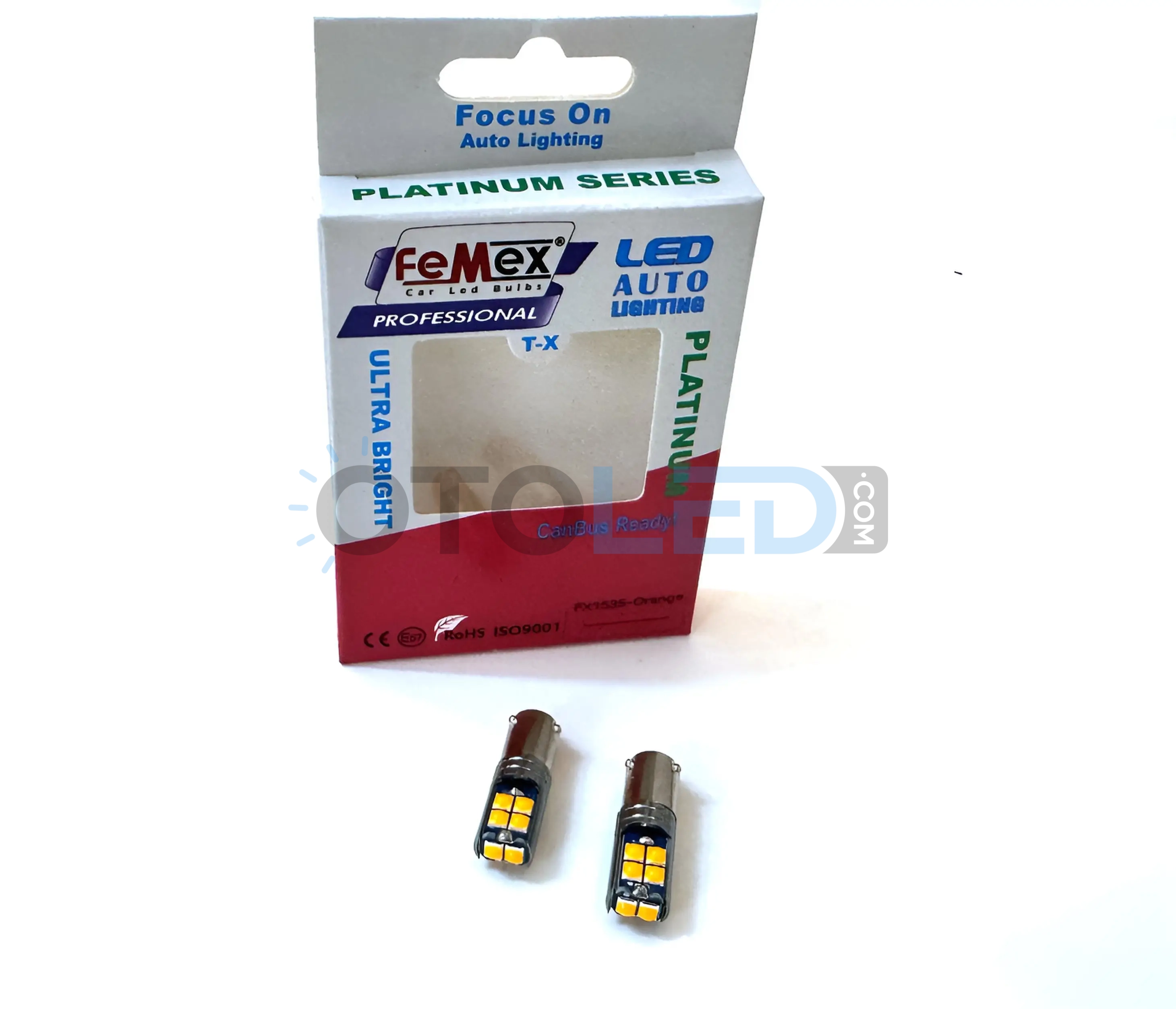 Femex H21W LED Ampul Platinum - BAY9S 10SMD 3030 Chip Turuncu