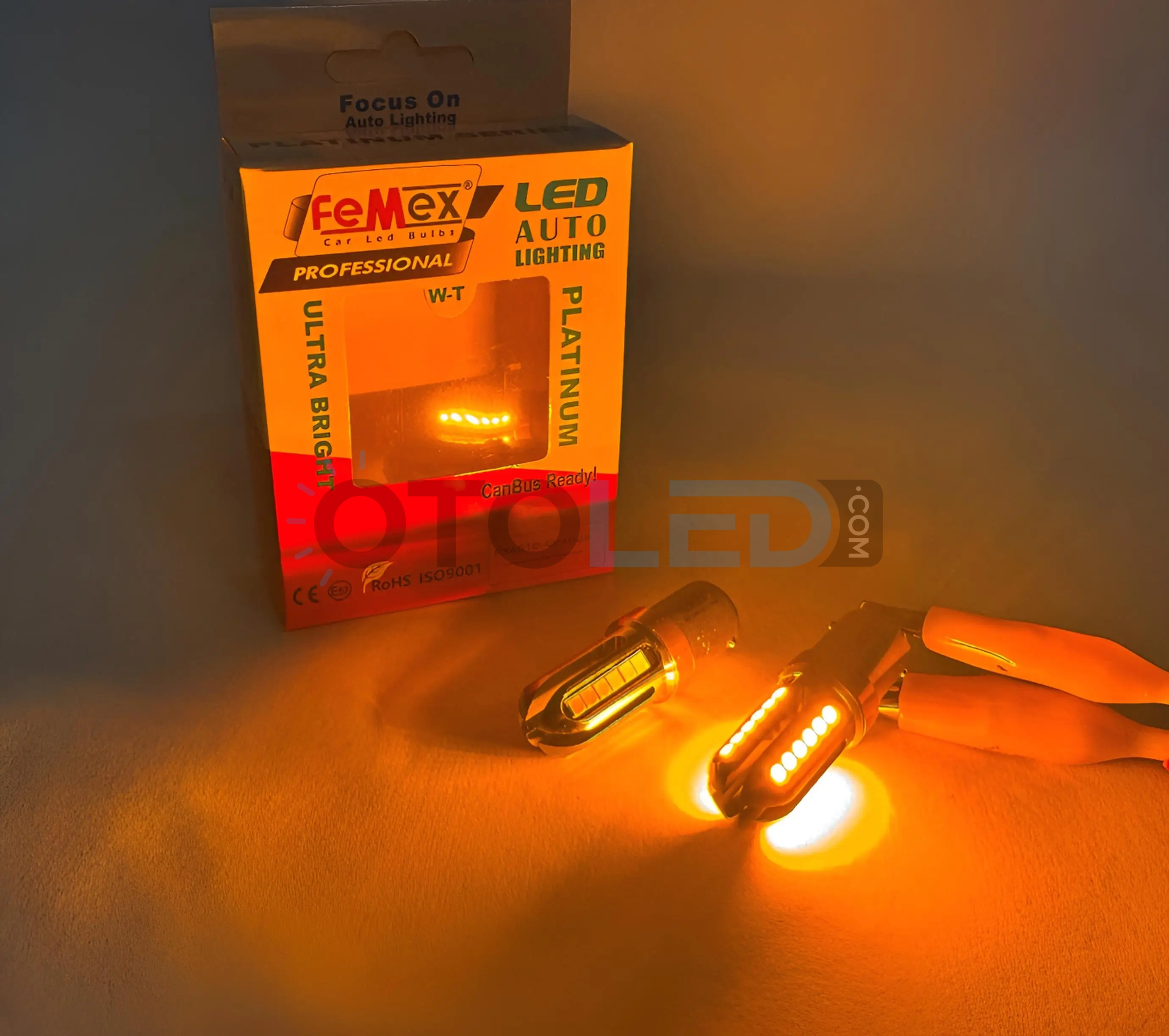 Femex P21W Çift Duy LED Ampul Premium 1157 Tip 3030 Chip Turuncu