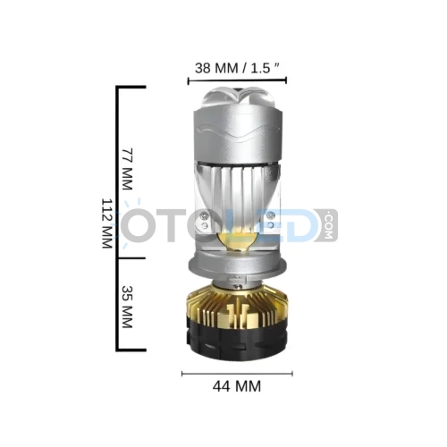 Femex Perdeli Lazer Mercekli H4 LED Xenon Pro Plus 25000 Lümen Mini Bi-LED thumbnail