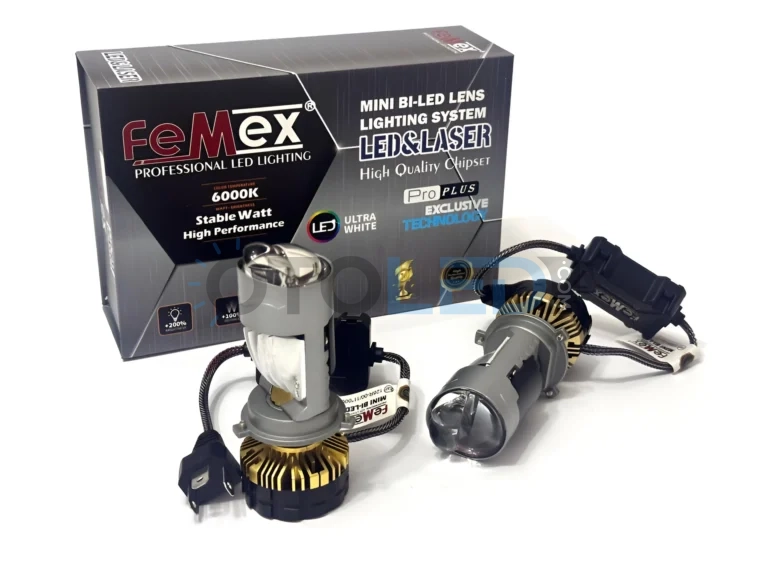 Chevrolet Lacetti Kısa Far Ampulü - Femex Perdeli Lazer Mercekli H4 LED Xenon Pro Plus 25000 Lümen Mini Bi-LED - Fotoğraf 3
