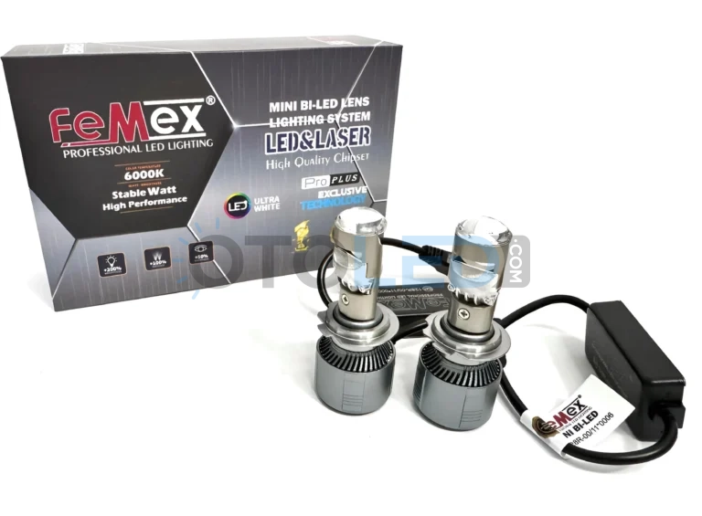 Mazda 3 Kısa Far Ampulü - Femex Super Plus Mercekli H7 LED Xenon 25000 Lümen Mini Bi-LED - Fotoğraf 2