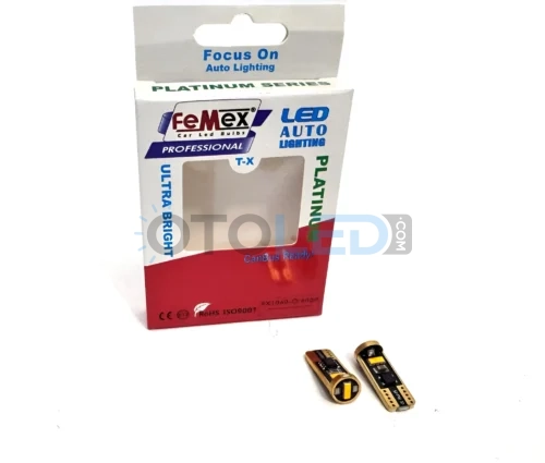 Femex T10 LED Ampul Platinum - W5W 3SMD CSP Chipset Turuncu thumbnail