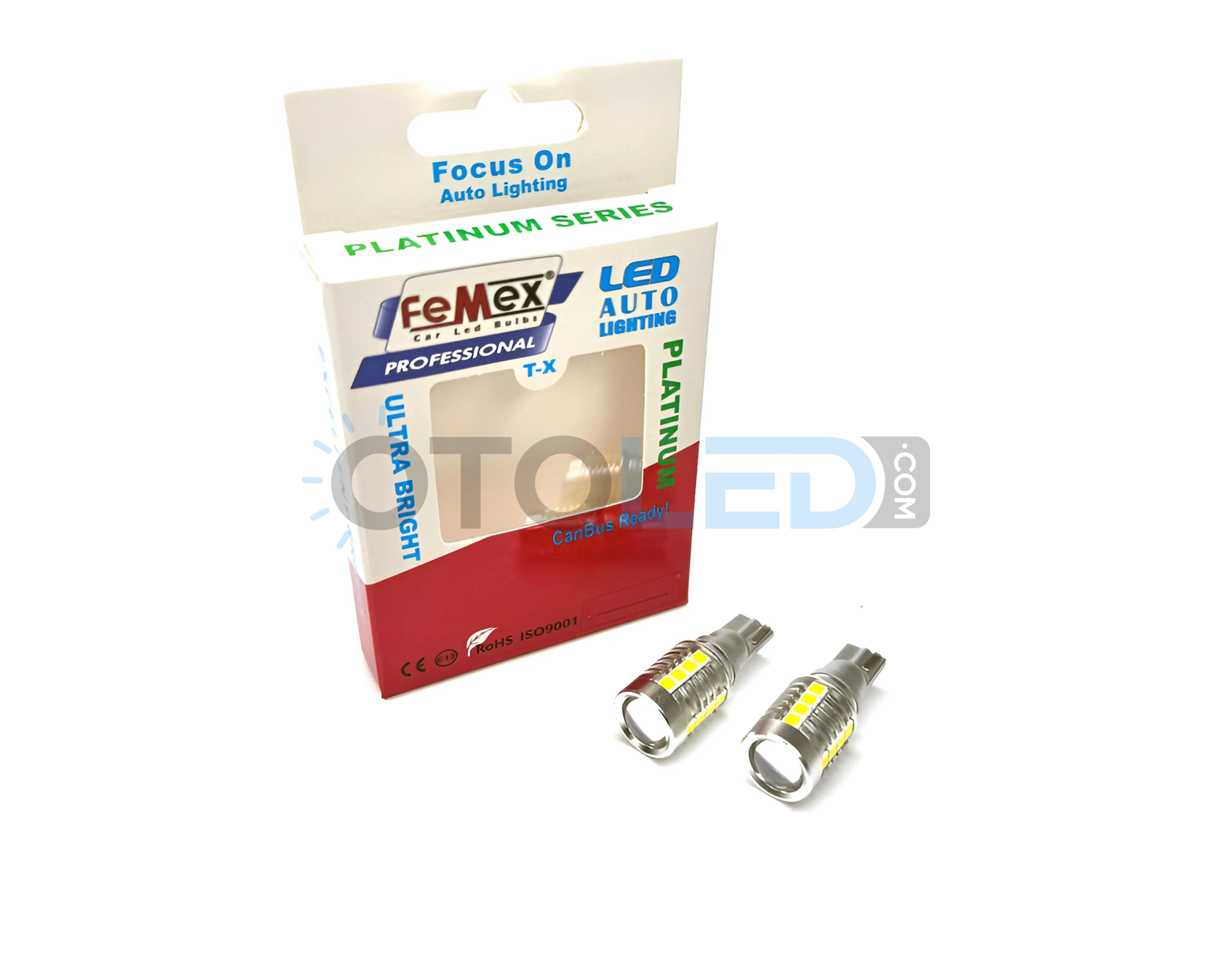 Femex T15 Mercekli LED Ampul Platinum - W16W 18SMD 3035 Chip Beyaz